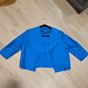 Raw Silk Elegant Blue Women's Blouse
